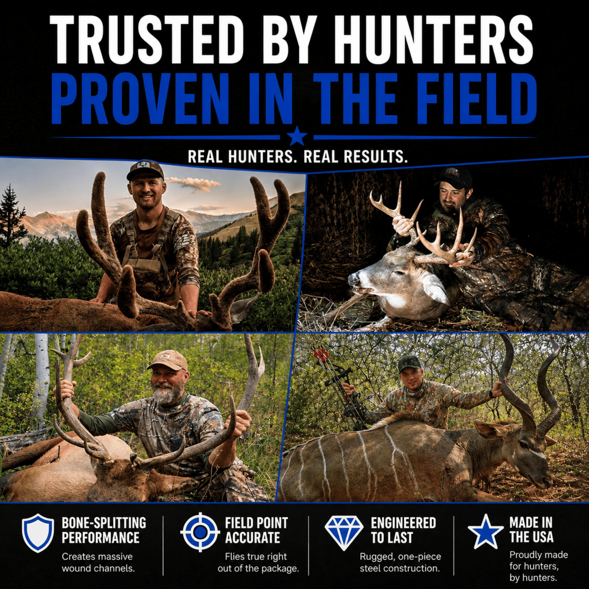 TOTA | 125 grain broadhead | 1-inch solid | fixed blade